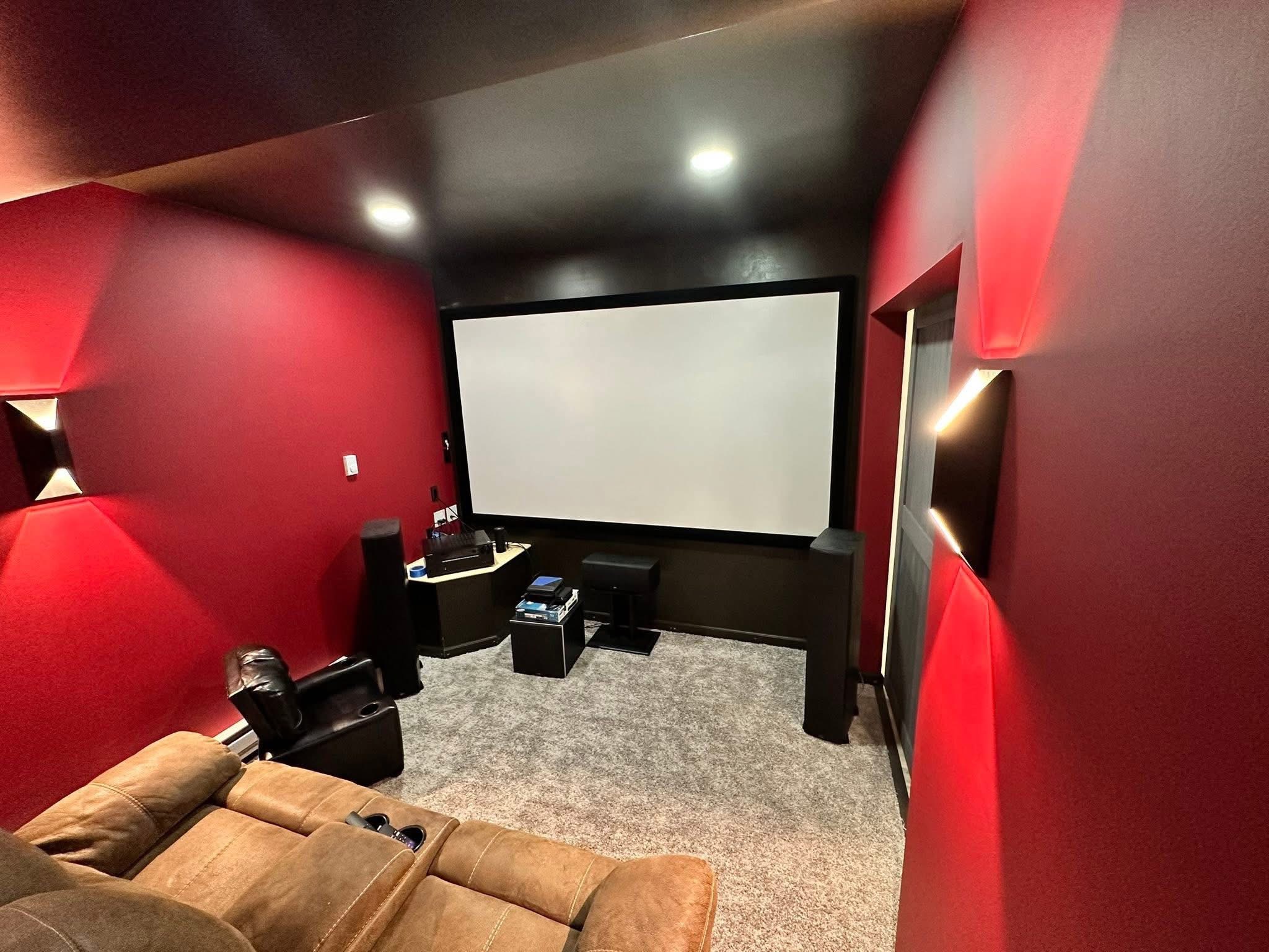 Finished Basement with Theater - Doxa Construction