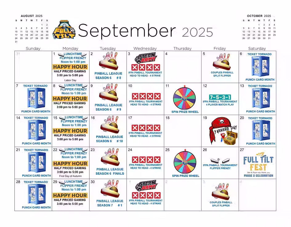 Full Tilt Summer Recap - and a Peek at Fun things to do in LaPorte this Fall!