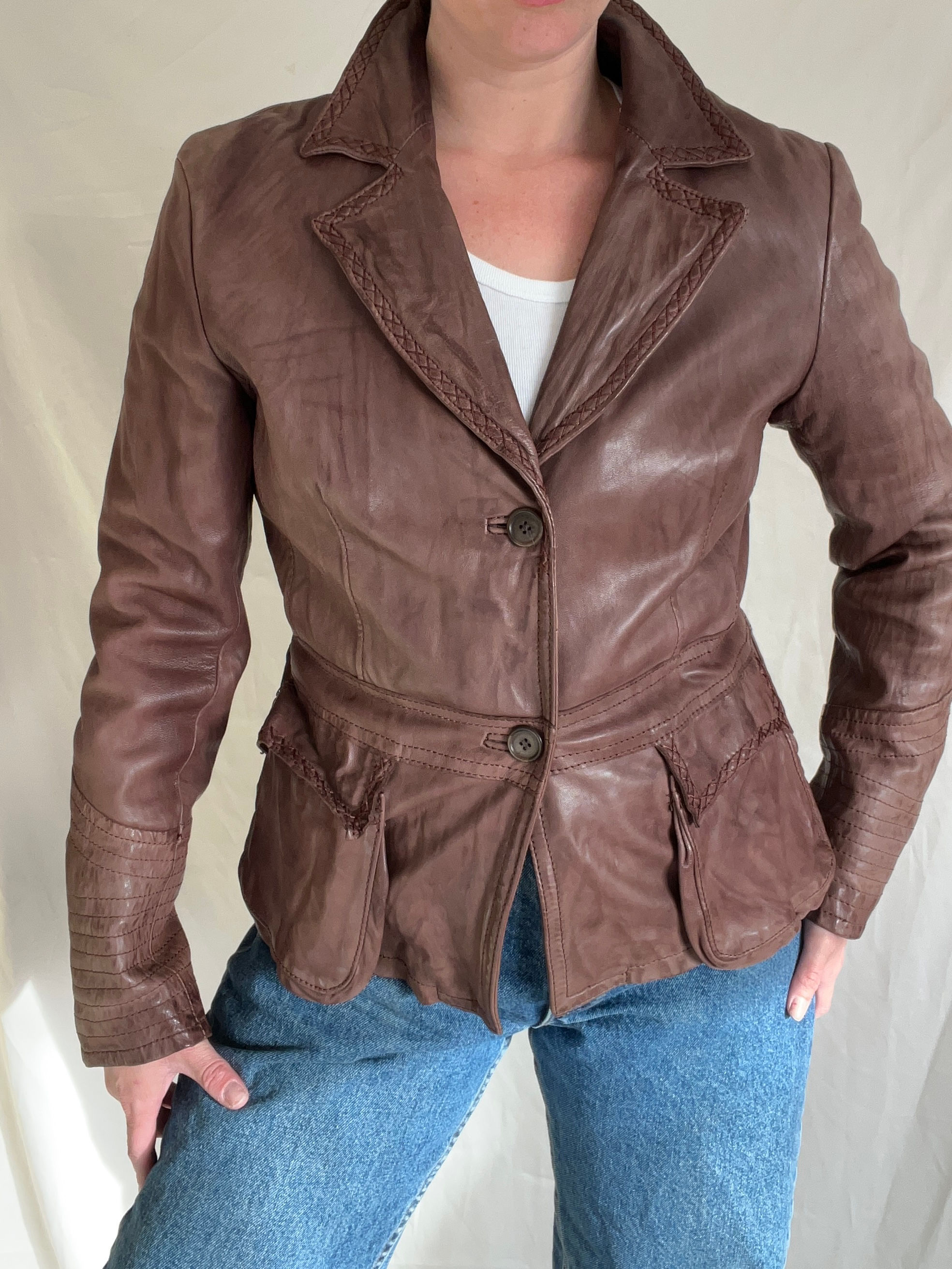 מעיל עור איטלקי Brown