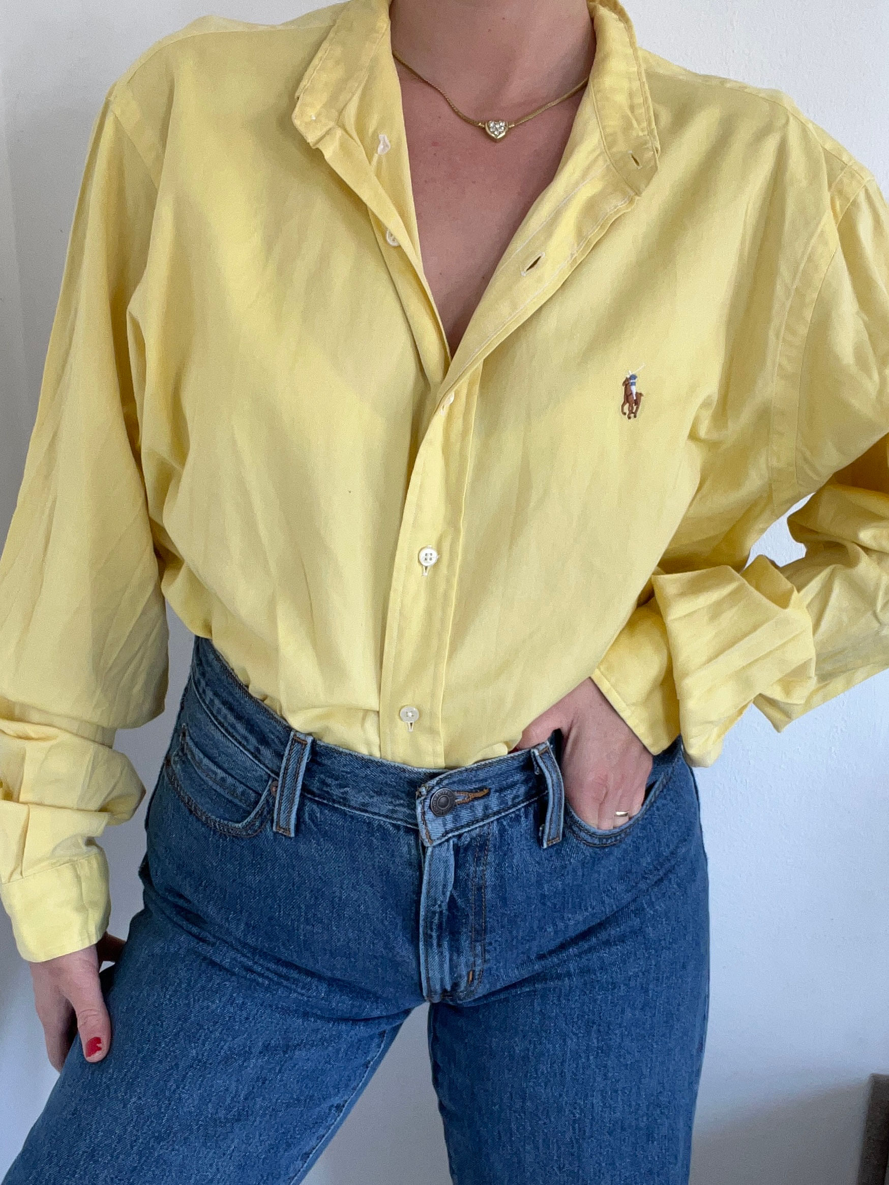 Yellow classic Ralph Lauren logo shirt