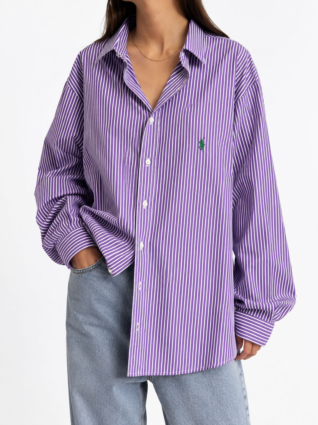 Purple Ralph Lauren Stripes Green logo