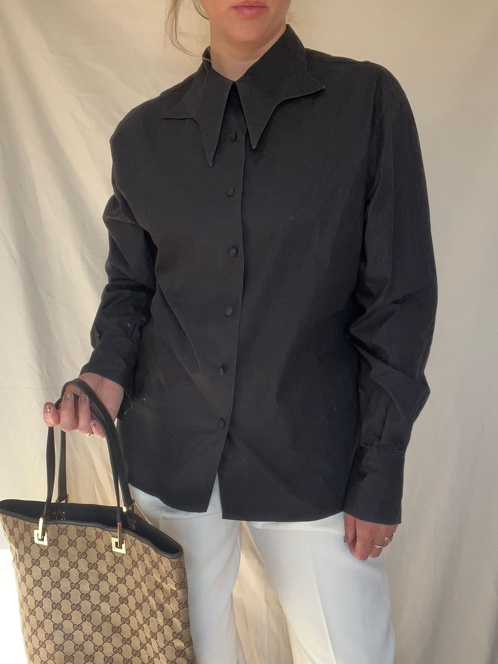 תמונה ממוזערת: Ann Fontaine black Timeless shirt 