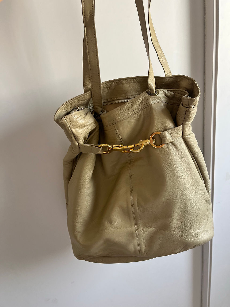 תמונה ממוזערת: Begged Or Tote bag vintage leather 