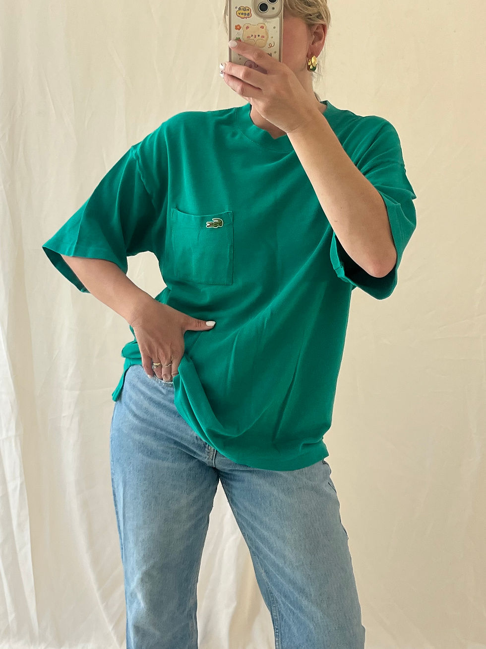 תמונה ממוזערת: Vintage Lacoste Green Polo fabric 