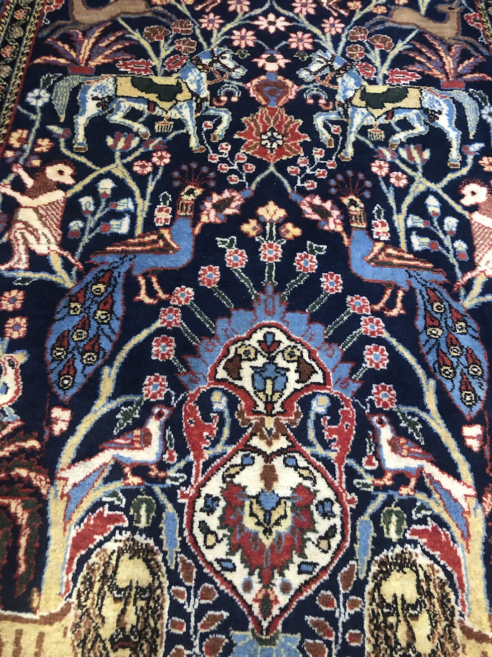 Thumbnail: Handmade animal motif Persian wool rug