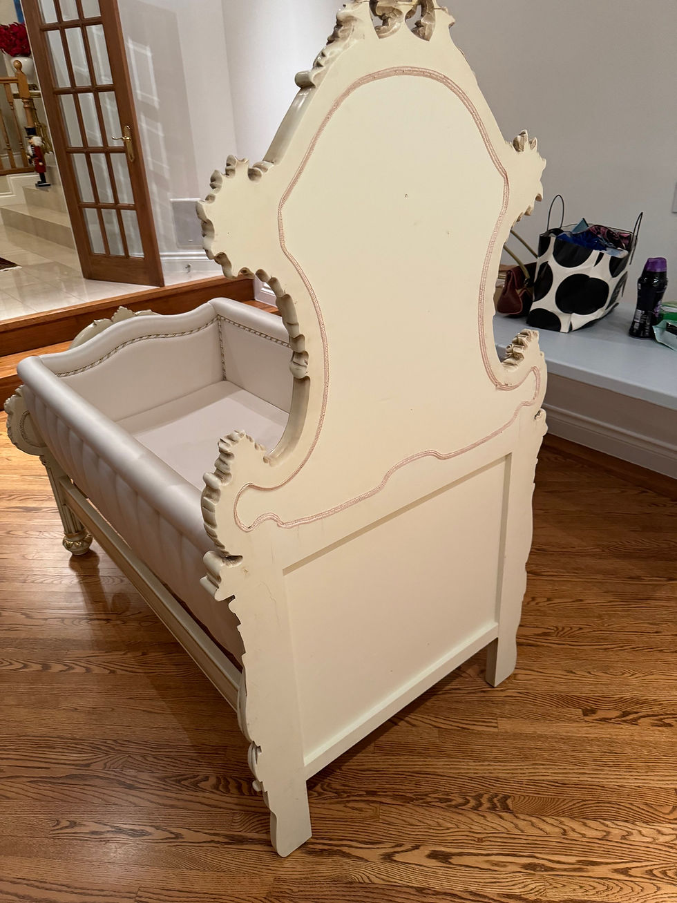 Thumbnail: Antique hand carved Italian child crib bed