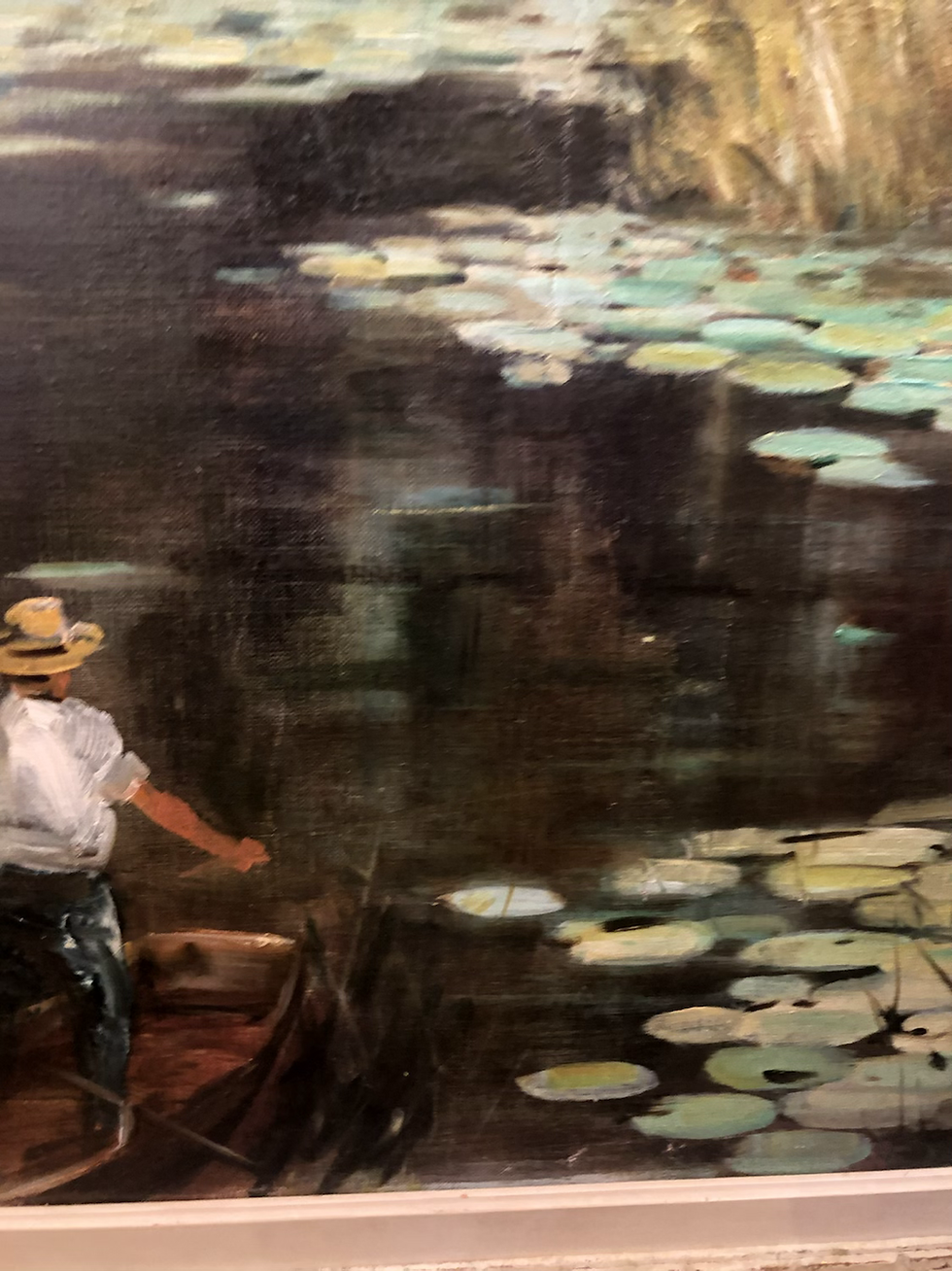 Thumbnail: Geza Biro “On The Boat” Original Oil Painting On Canvas