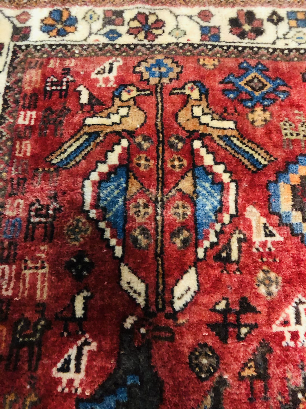Thumbnail: Vintage Handmade Hamadan Wool Rug