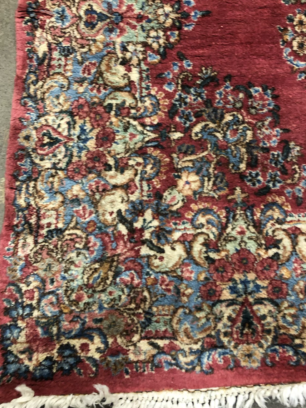 Thumbnail: Pink Persian Kerman Handmade Wool Wide Runner