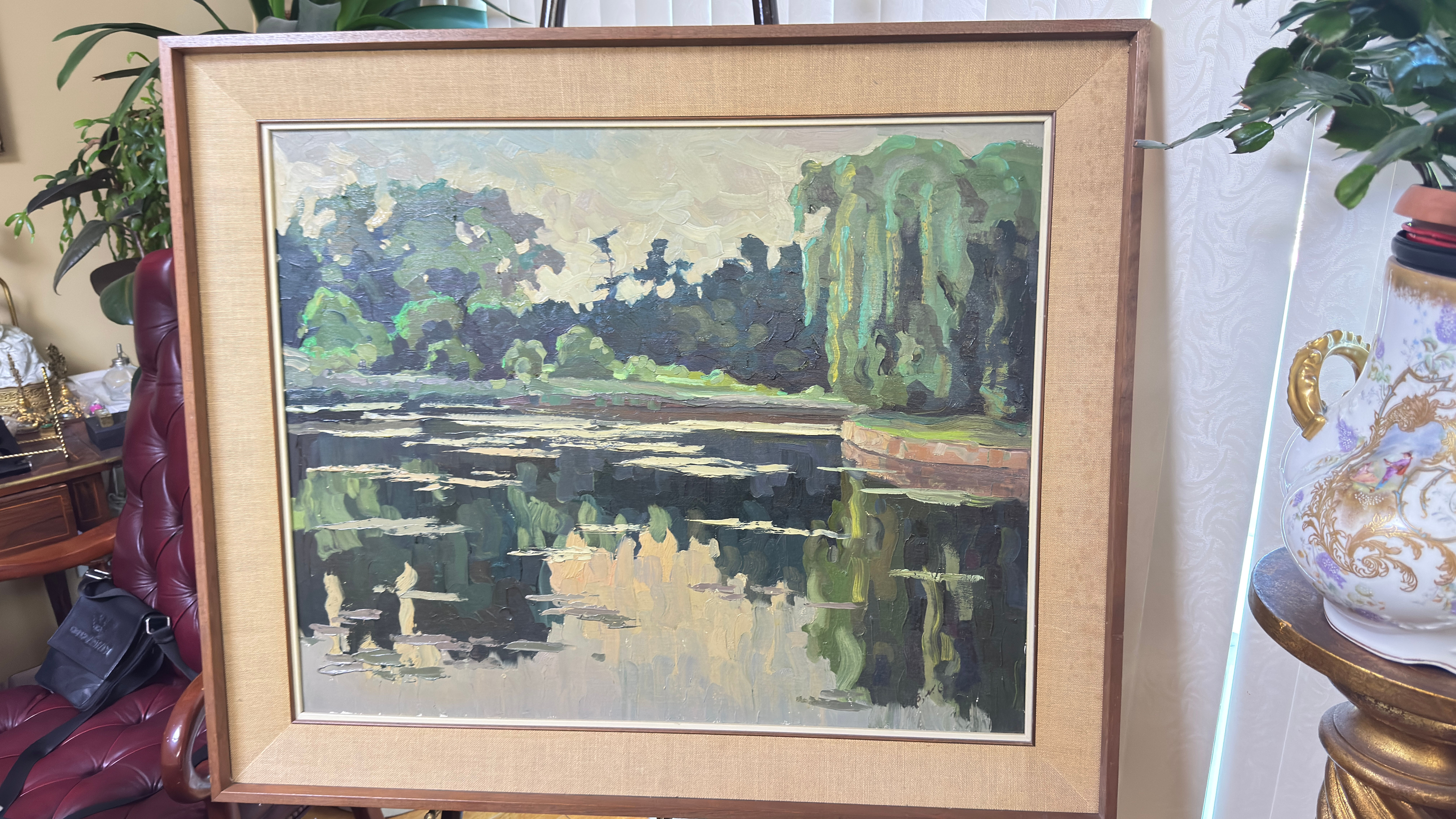 Landscape Oil Painting By Otto N. Grebze Signed 30.5x36.5”