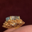 Thumbnail: 18K Yellow Gold Custom Made Topaz&Diamond Ring