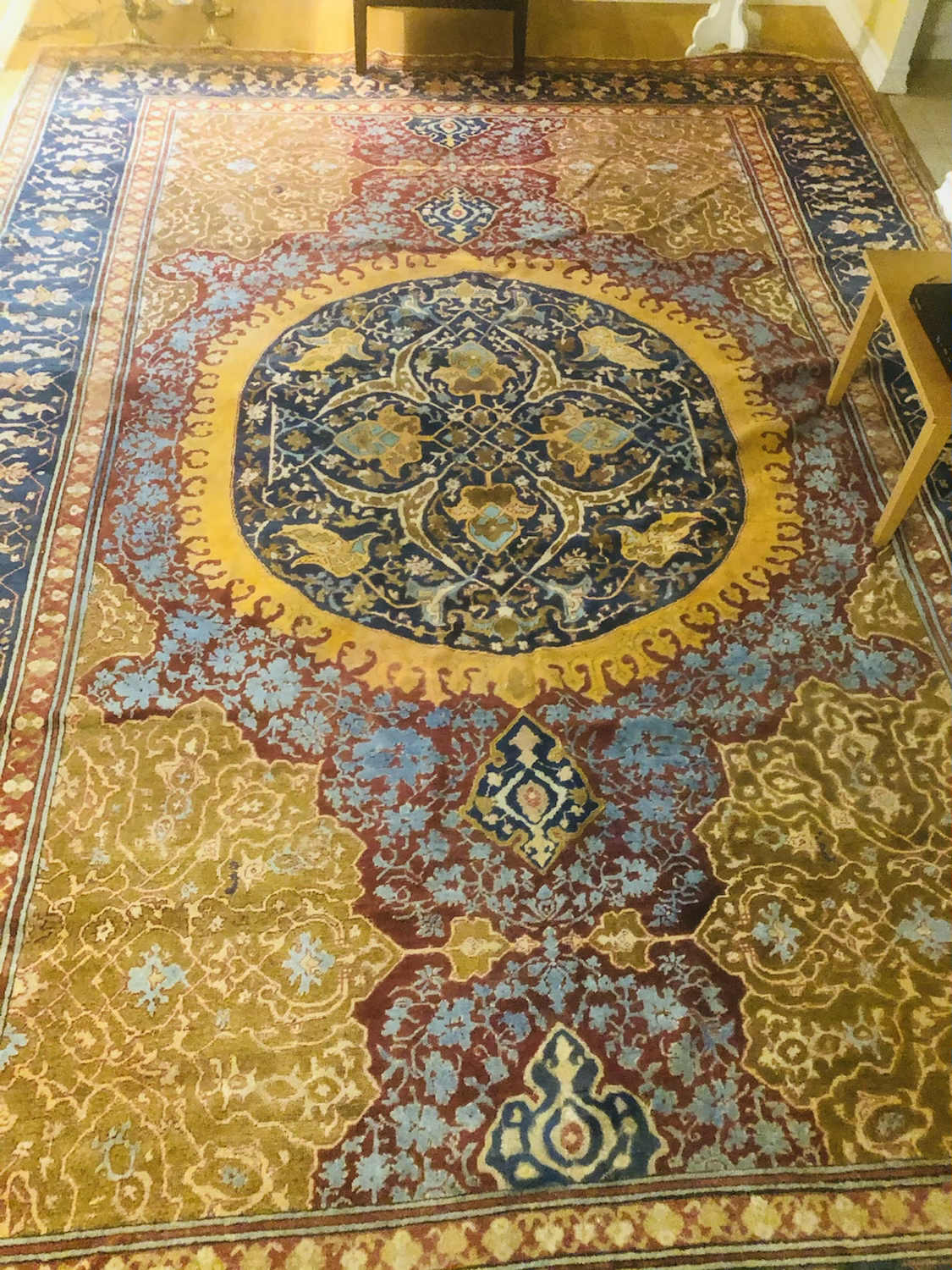 Antique Turkish Oushak Handmade Wool Rug