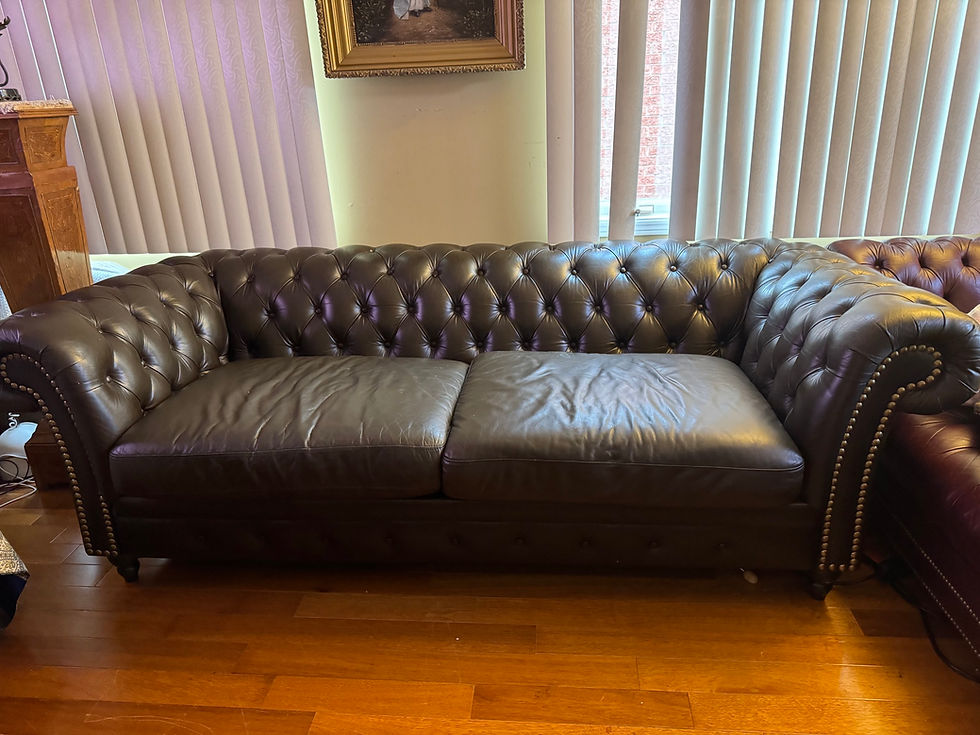 Thumbnail: Italian leather tufted sofa