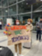 Yani Romero, our host teacher greeting us at the airport in Bogotá