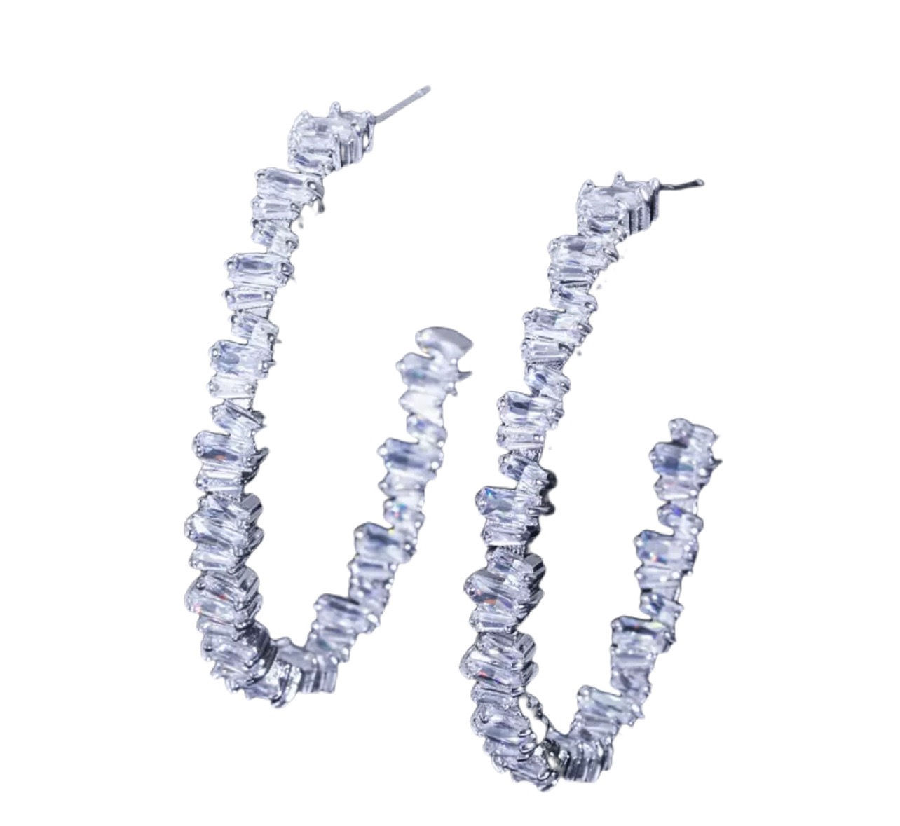 Inside Out Baguette Hoop Earrings 