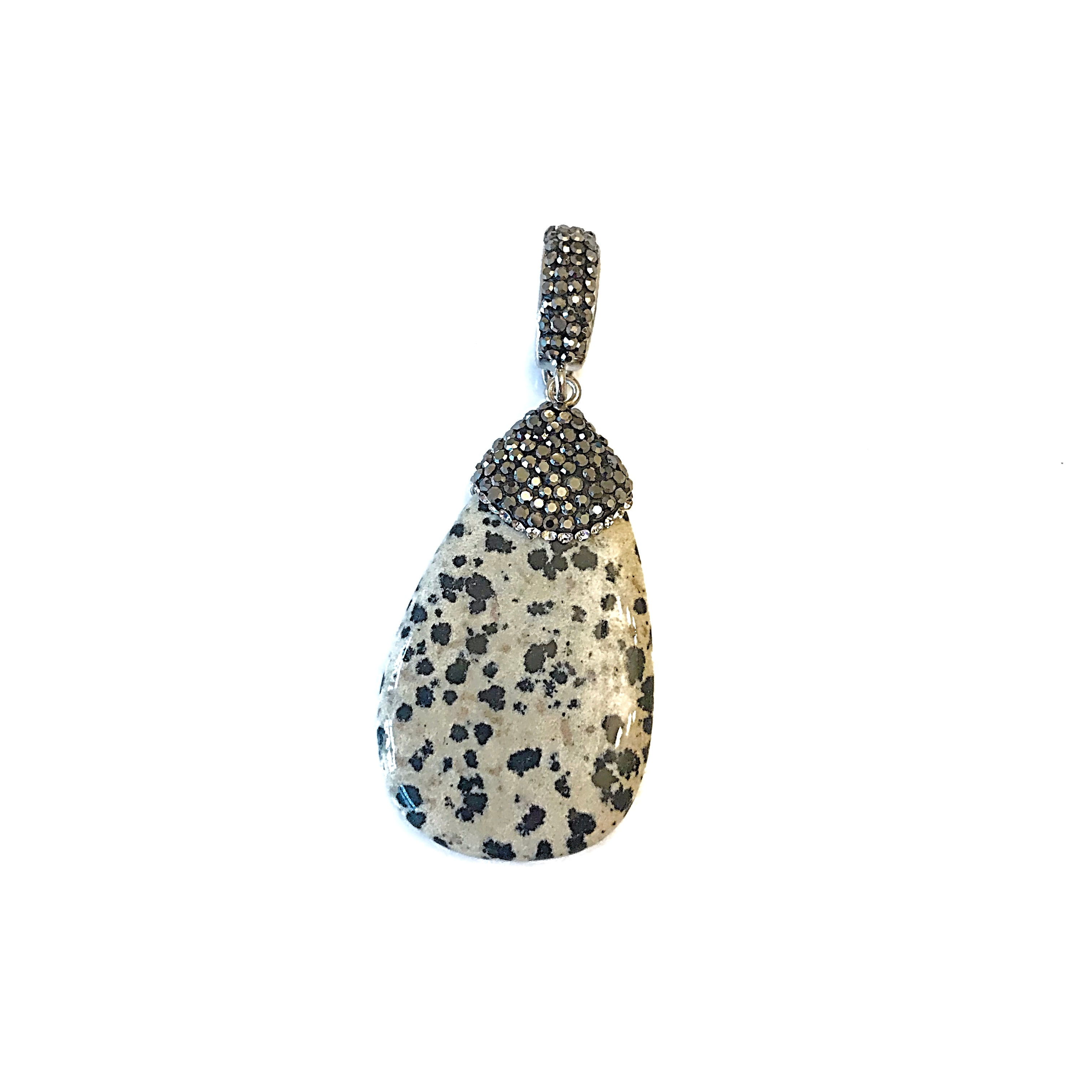 Interchangeable Dalmatian Jasper Pendant