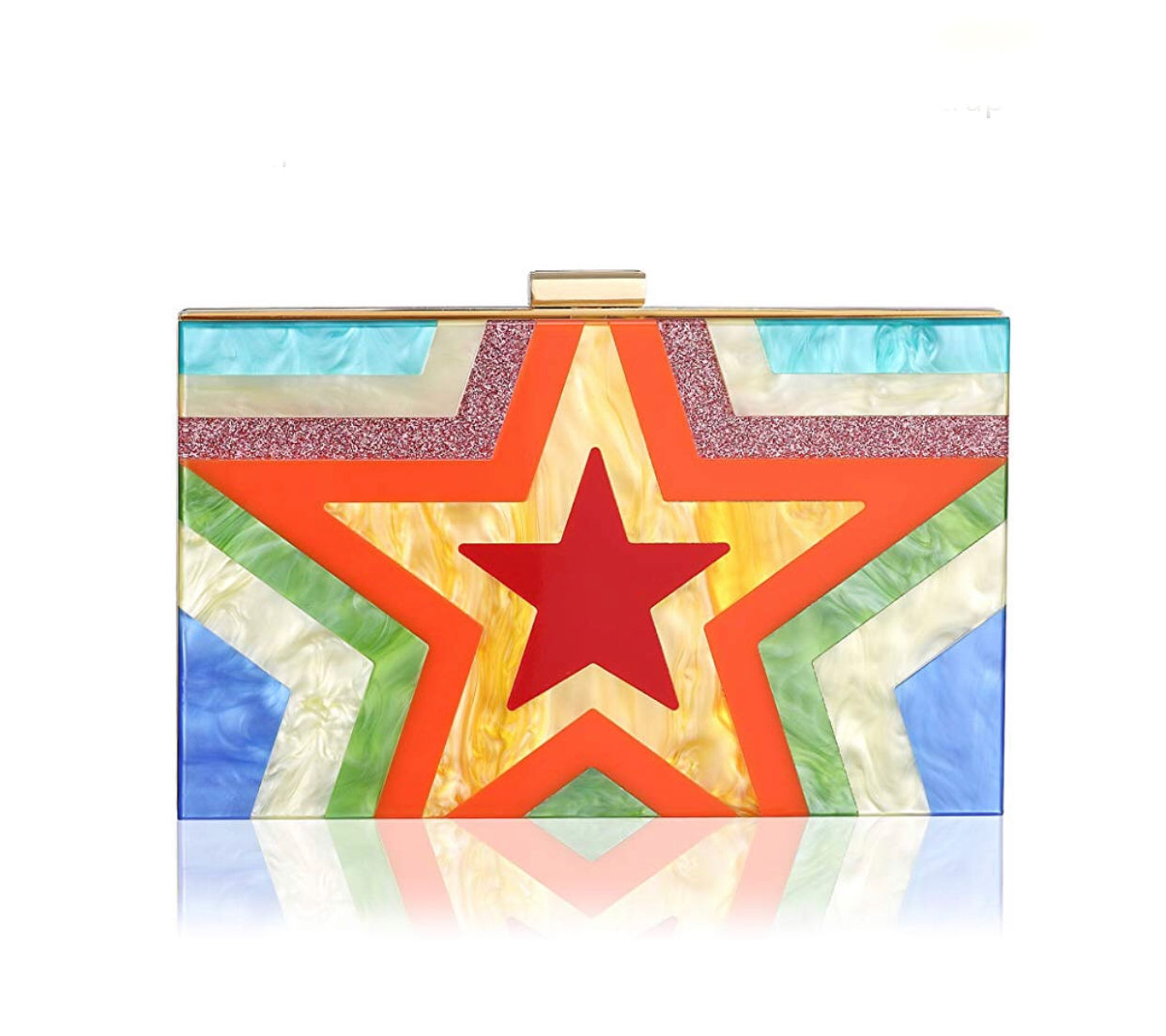 Rainbow Acrylic Star Clutch