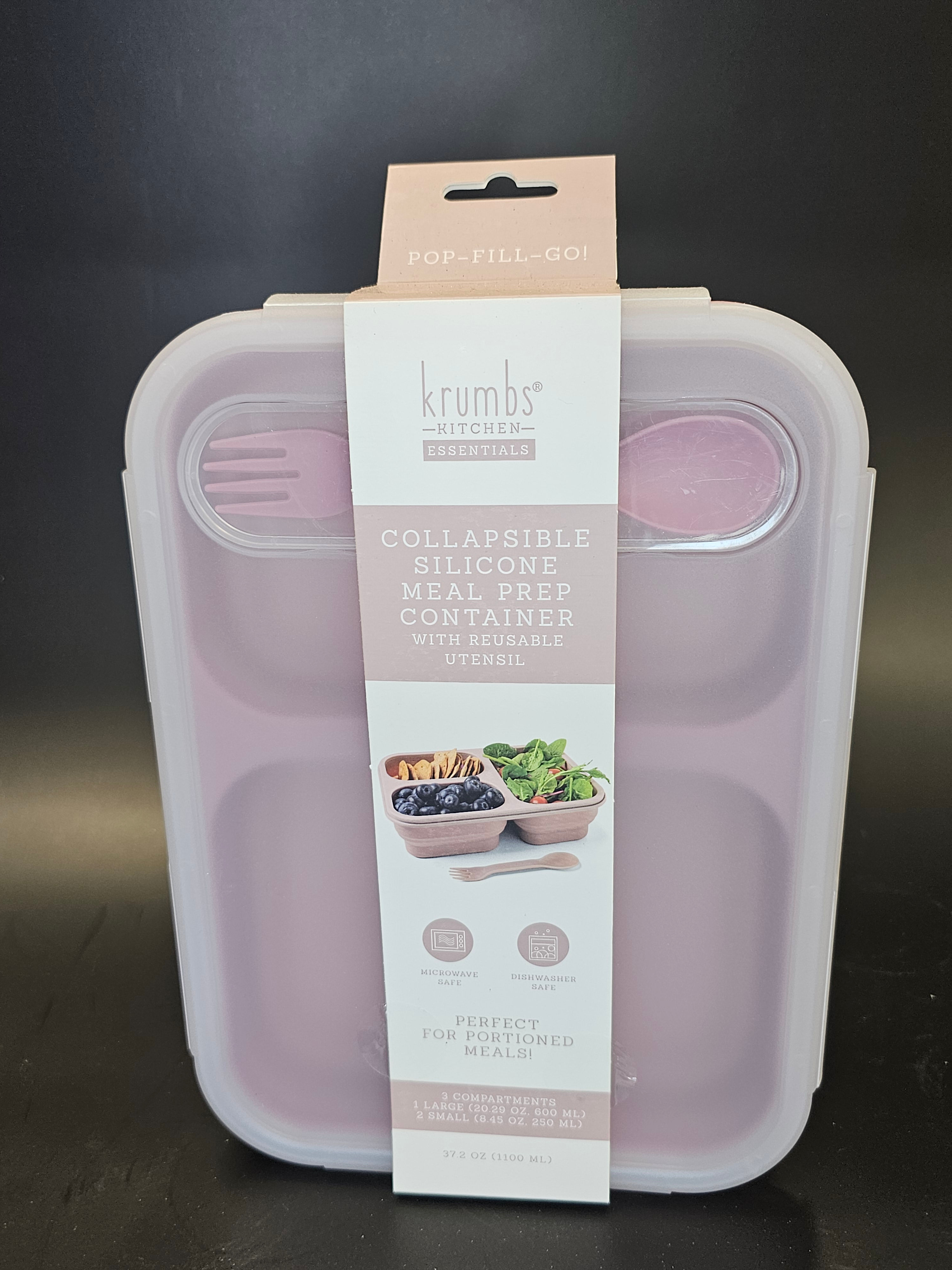 collapsible silicone meal prep container 