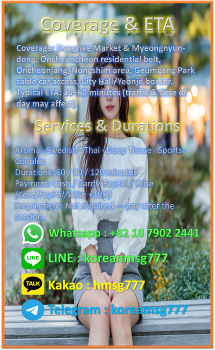 Best home care massage service in Dongnae district