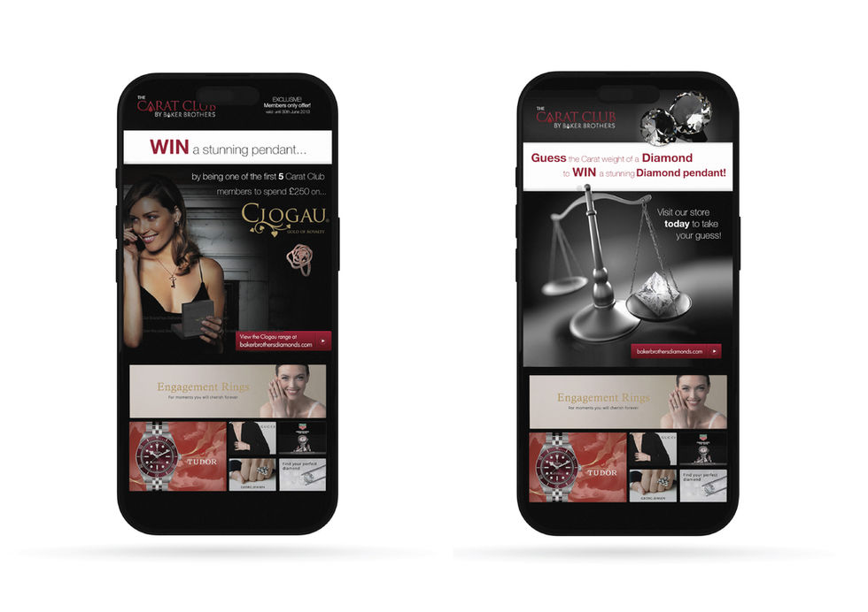 Email shots for Baker Brothers diamond members club