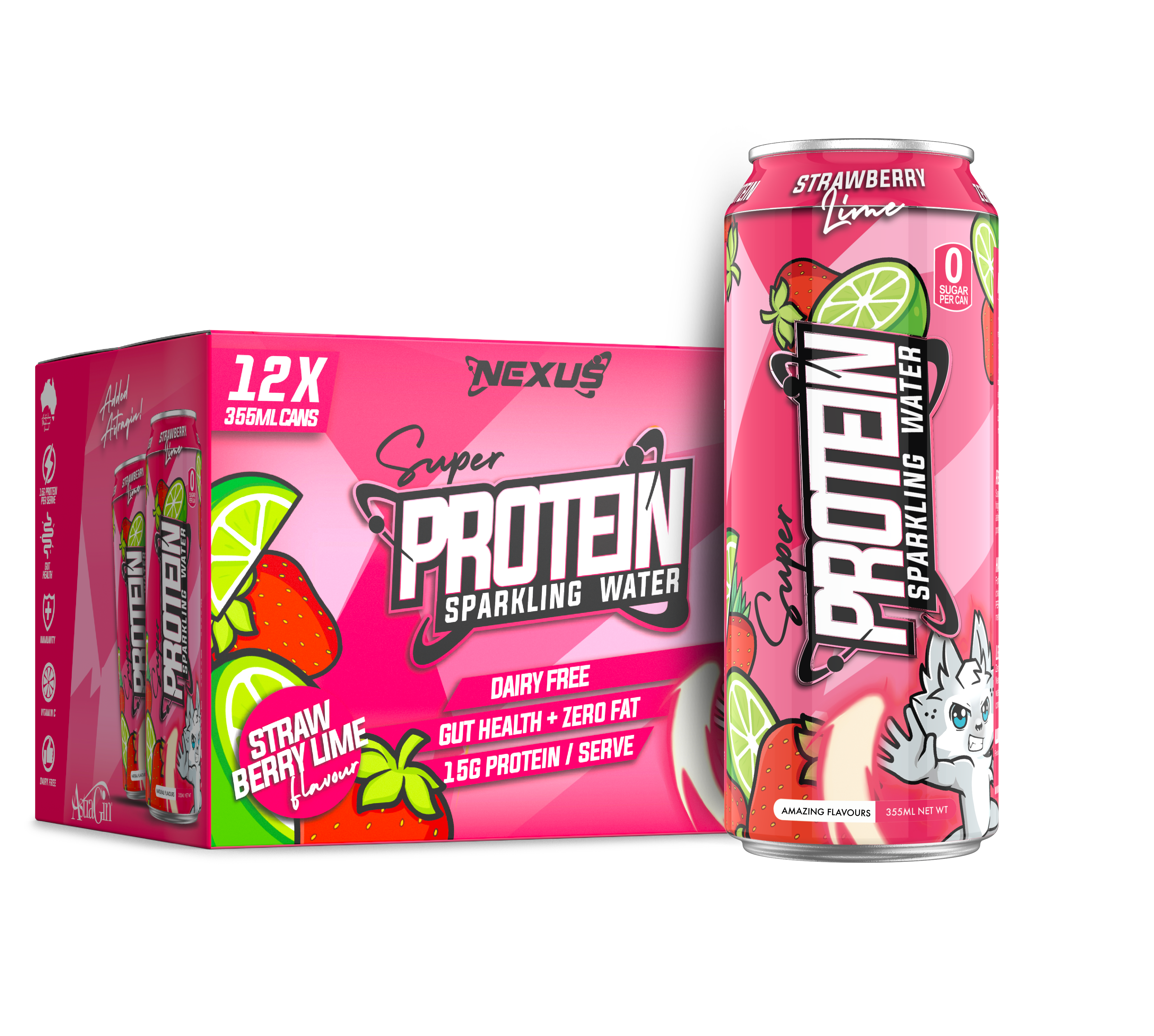 NEXUS Super Protein Water RTD Strawberry Lime 12 pack