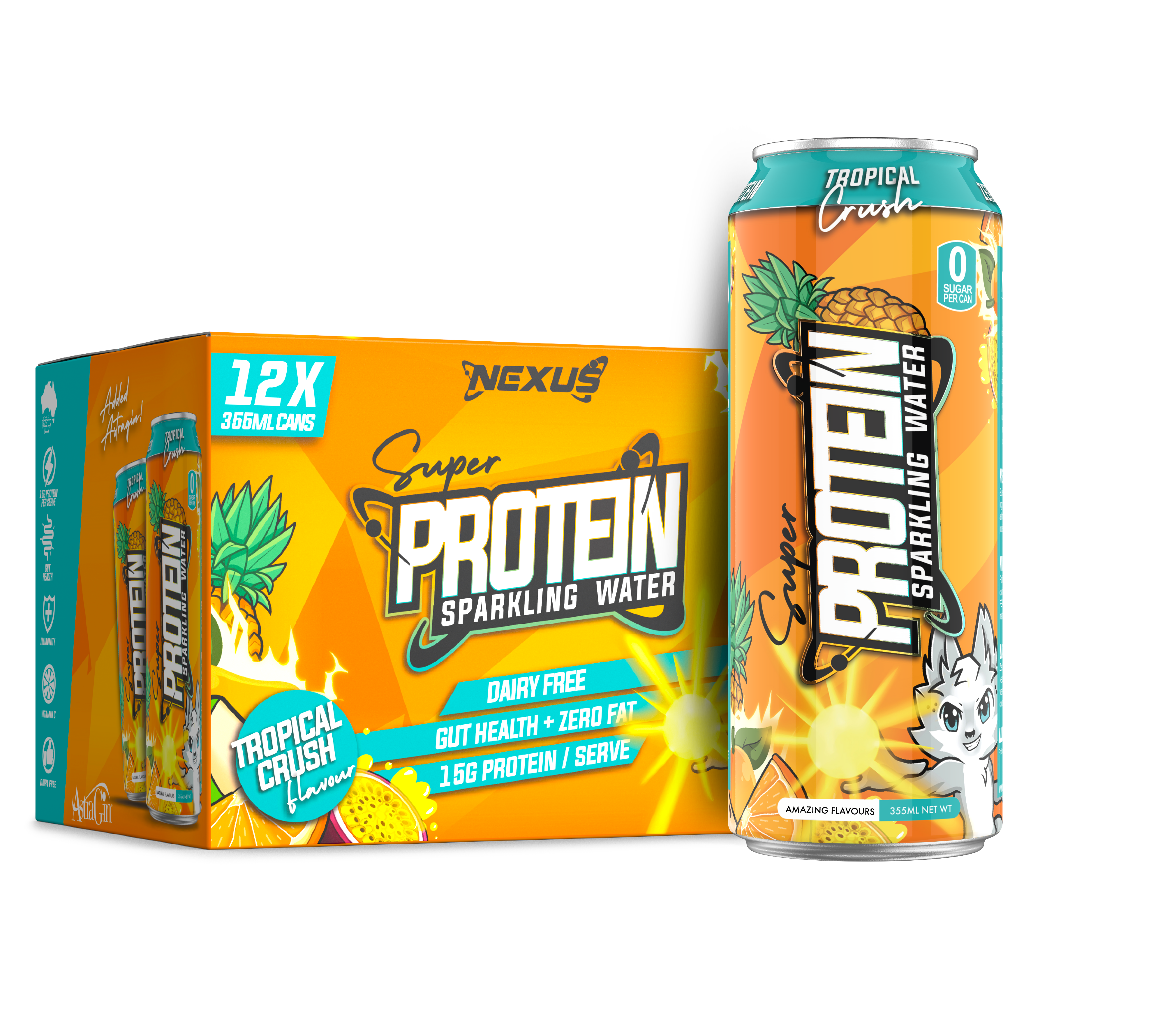 NEXUS Super Protein Water RTD Tropical Crush 12 pack