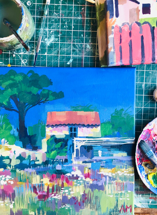 mediterranean bold bright colourful painting Annie Meier
