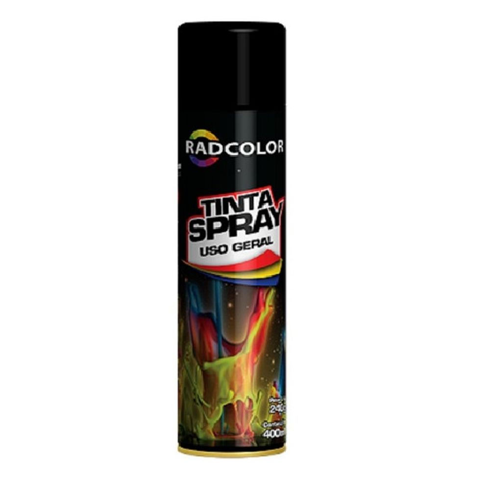 TINTA SPRAY HOT 600 PRETO BRILHANTE 400ML RADNAQ
