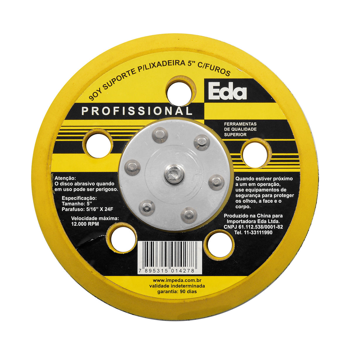9OY DISCO BORRACHA P/LIXADEIRA C/5 FUROS EDA