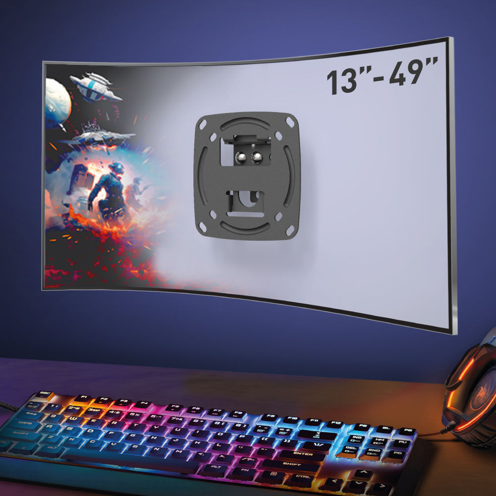 דגם E100 - זרוע ברקן קבועה למסכי טלוויזיה ולמסכי מחשב 13-49 אינץ'