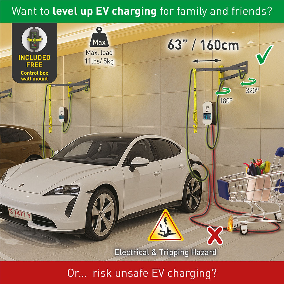 תמונה ממוזערת: דגם EV160WM - זרוע ברקן אלגנטית 160 ס"מ, להגנת הכבל ואנשים בטעינת רכב חשמלי