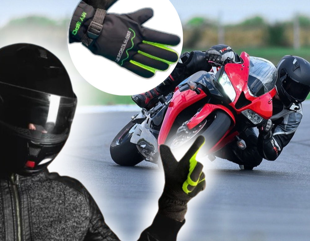 Unisex Biker Gloves with Anti-slip Motorcycle Glove/Cyclist Laces With Fits