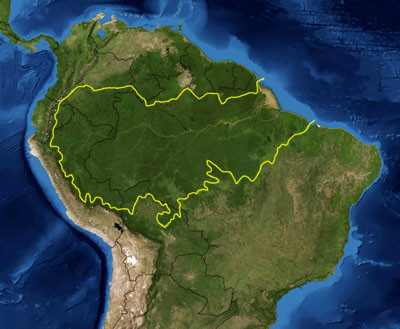 Map of the Amazon River Basin.