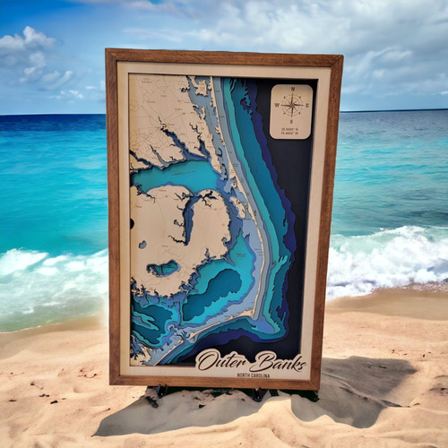 Outer Banks Bathymetric Map Danthom Designs