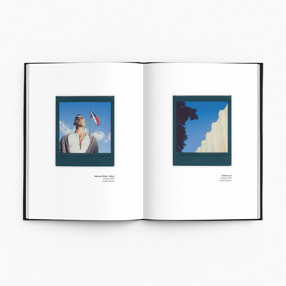 Thumbnail: "National pride - Vitkov"&"Vitkov no.3" Polaroids Vol. 1 photobook interior spread with original instant photography prints