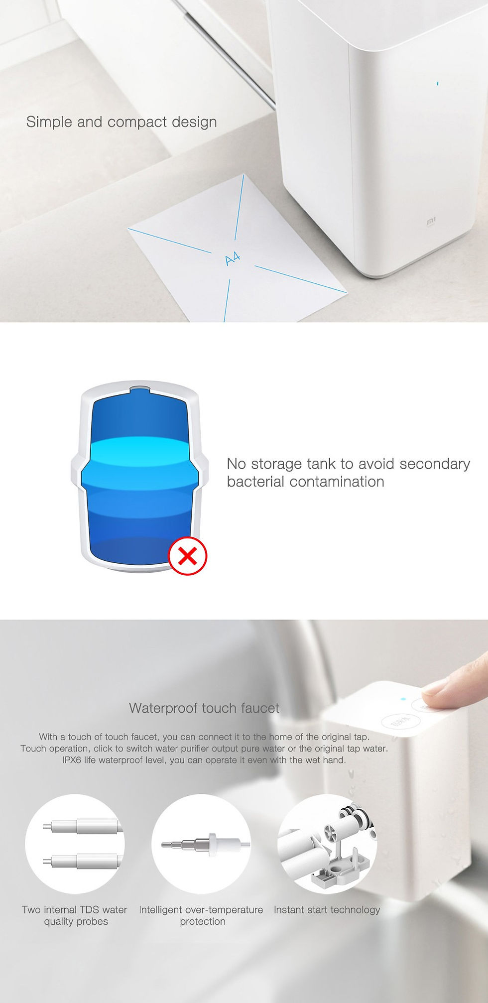 Thumbnail: Xiaomi MR424+ Enhanced Water Purifier – Connects to Existing Faucet, Includes Filter Cartridges