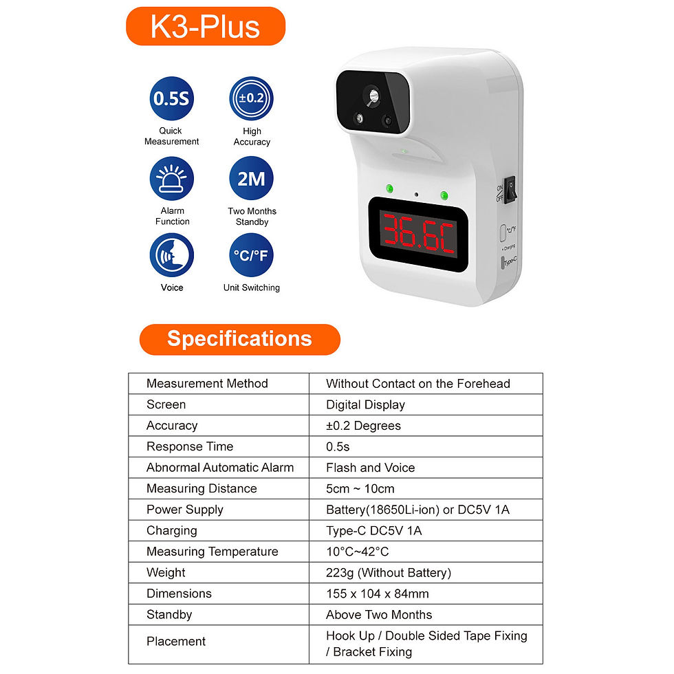 Thumbnail: K3Plus Digital Thermometer Floor Standing Non-Contact Infrared Thermometer
