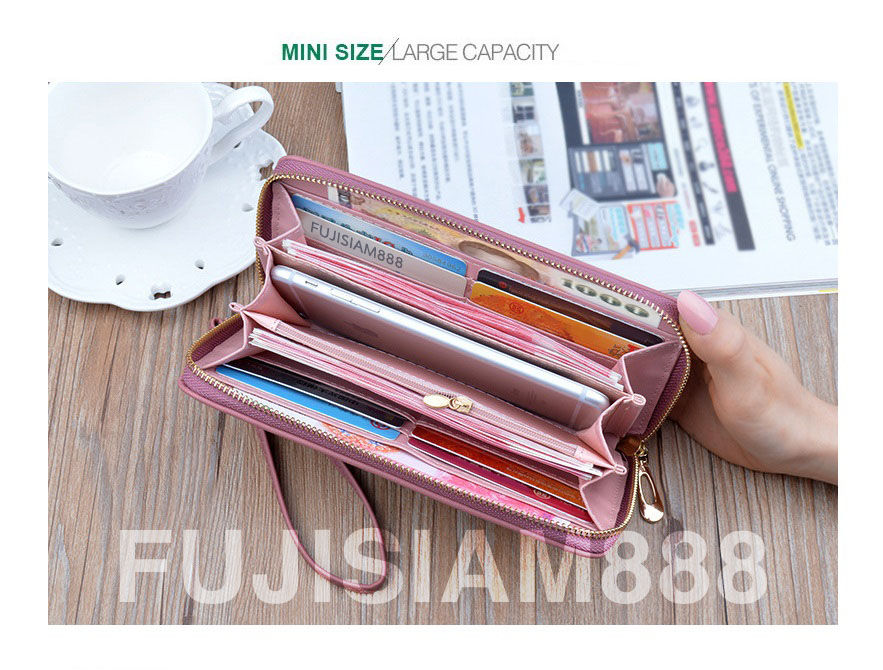 Thumbnail: Heart shaped wallet, multi-colored 14 slots, Korean style, bag has 5 colors