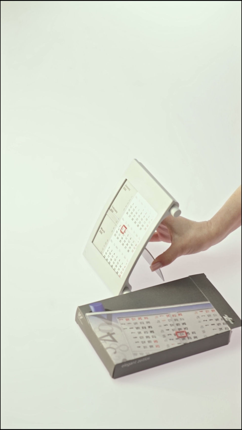 Miniatură: Calendar de birou trimestrial 2026 11 x 18 cm Clasic gri 5012G