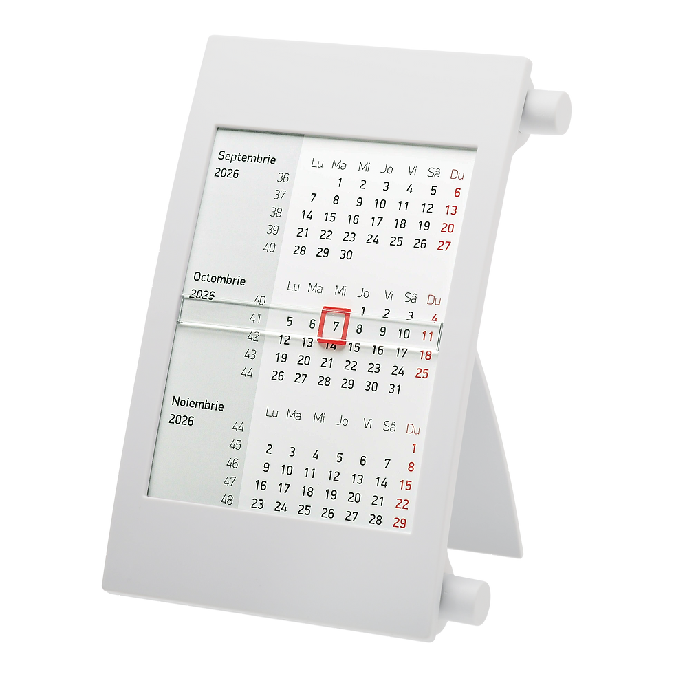 Miniatură: Calendar de birou trimestrial 2026 11 x 18 cm Clasic gri 5012G