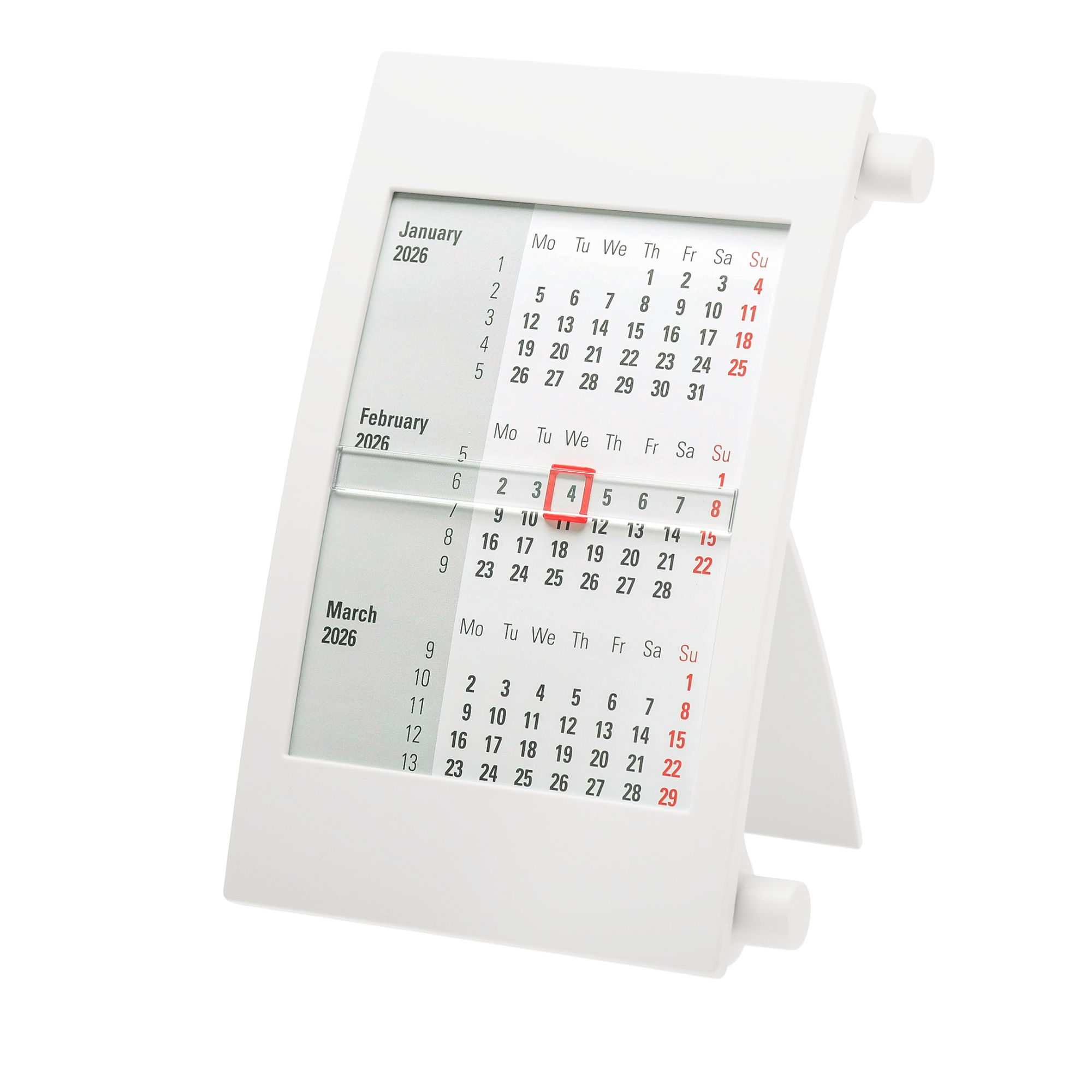 Calendar de birou trimestrial 2026 11 х 18 cm Classic alb 5012W