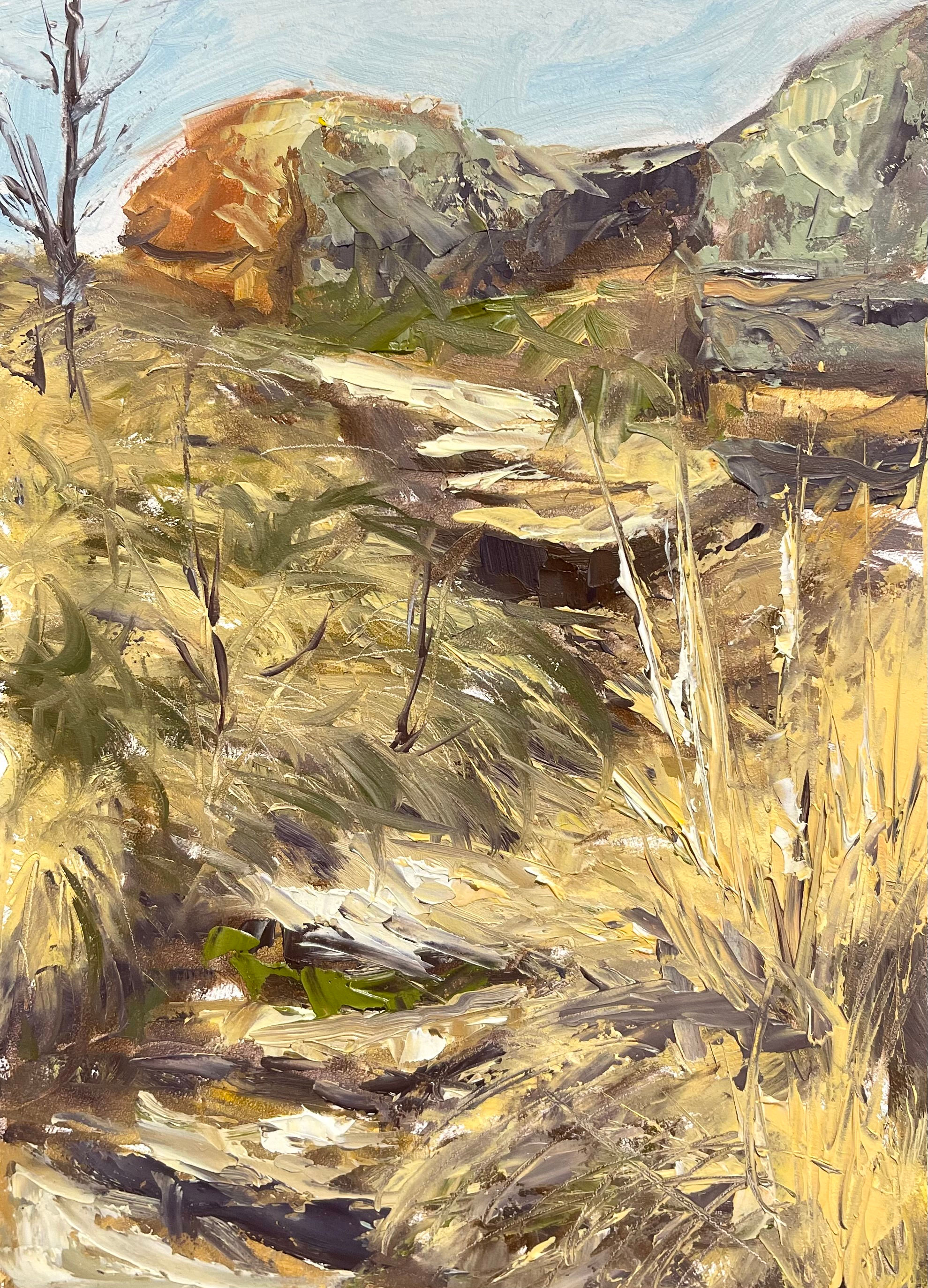 Keyhole Beach, Path to Jump Rock (plein air, framed)