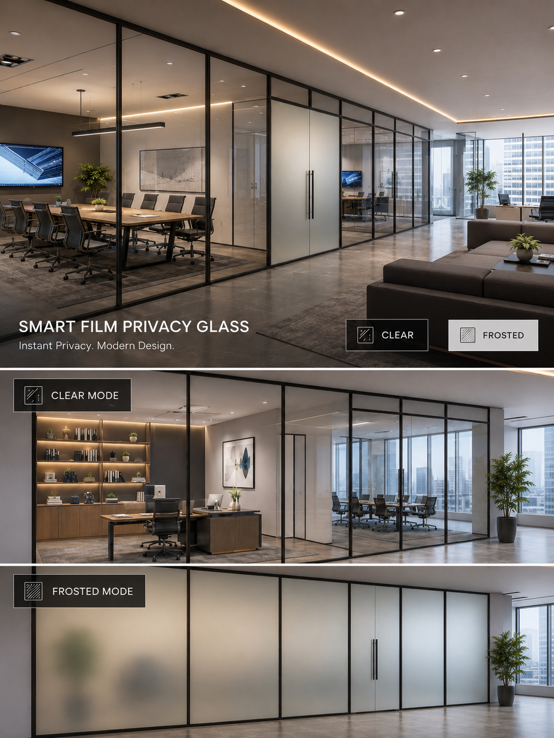 Smart Film and Switchable Glass: Elevate Privacy, Comfort, and Energy Savings in Commercial Spaces
