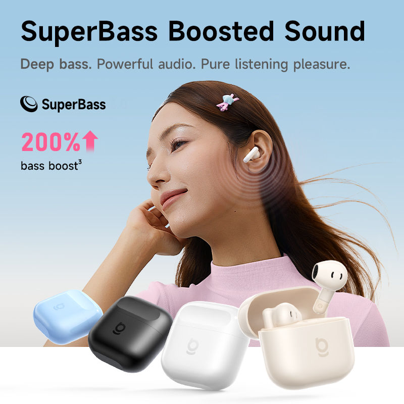 Miniatura: Baseus Bass BS2 Lite True Wireless Earbuds Bluetooth 6.0 Semi-in-Ear Earphones 2