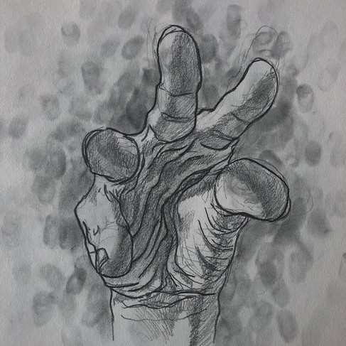 Studio di mani, 40x40, matita a grafite