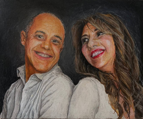 Una coppia speciale, 30x21, pastelli ad olio