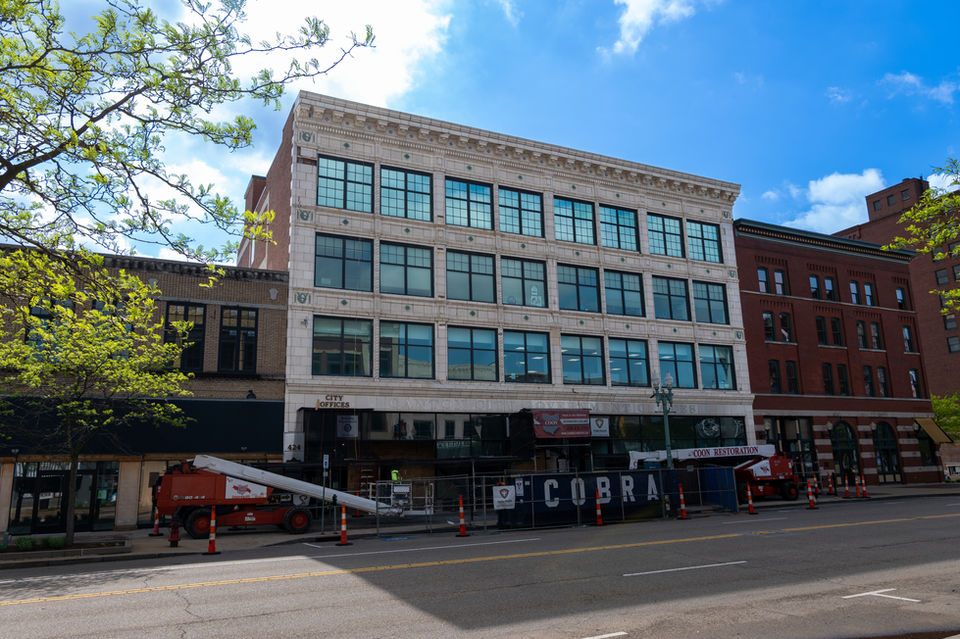 Historic building restoration Canton Ohio at Sears Building.