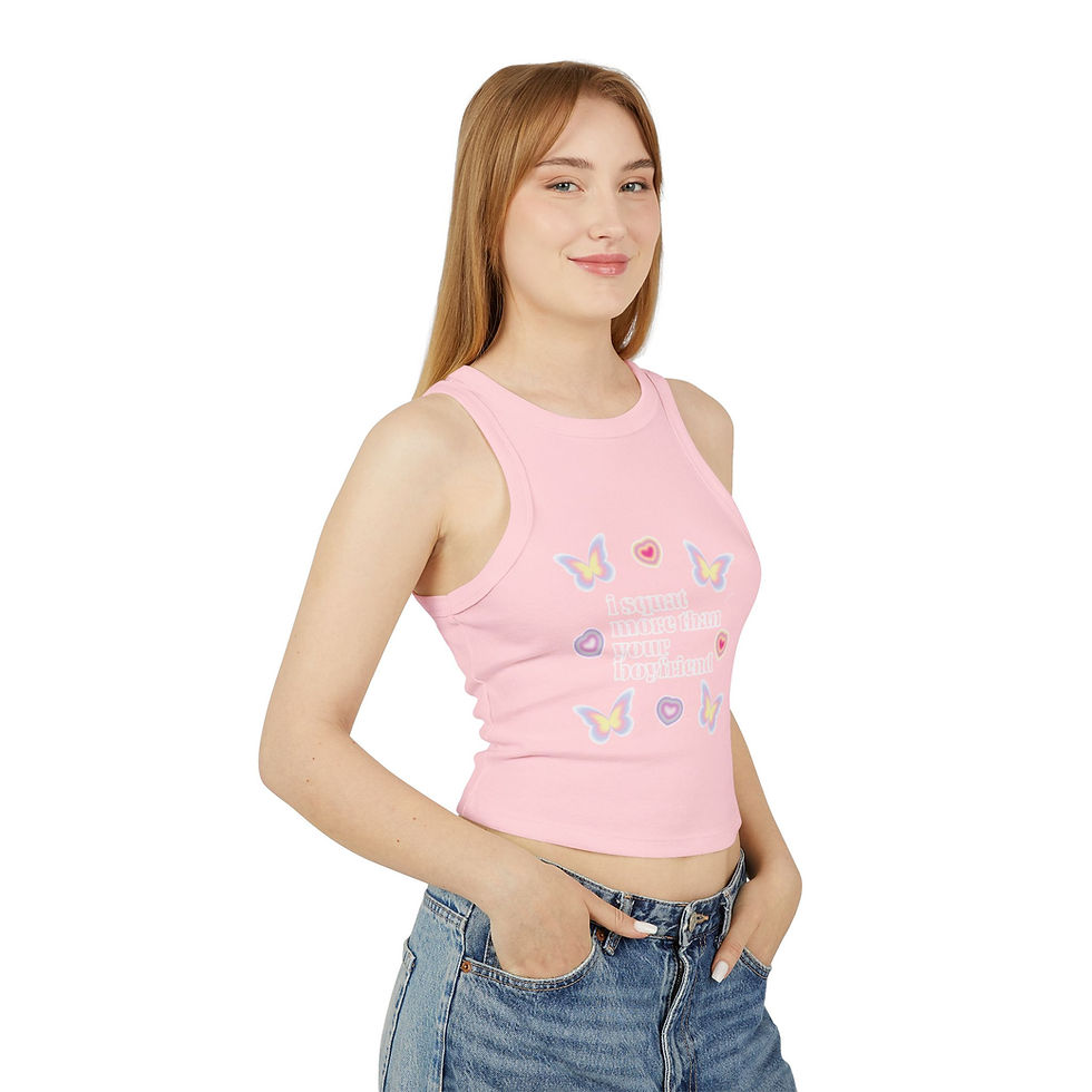 Thumbnail: I Squat More Than Your Boyfriend Pink Baby-Tank