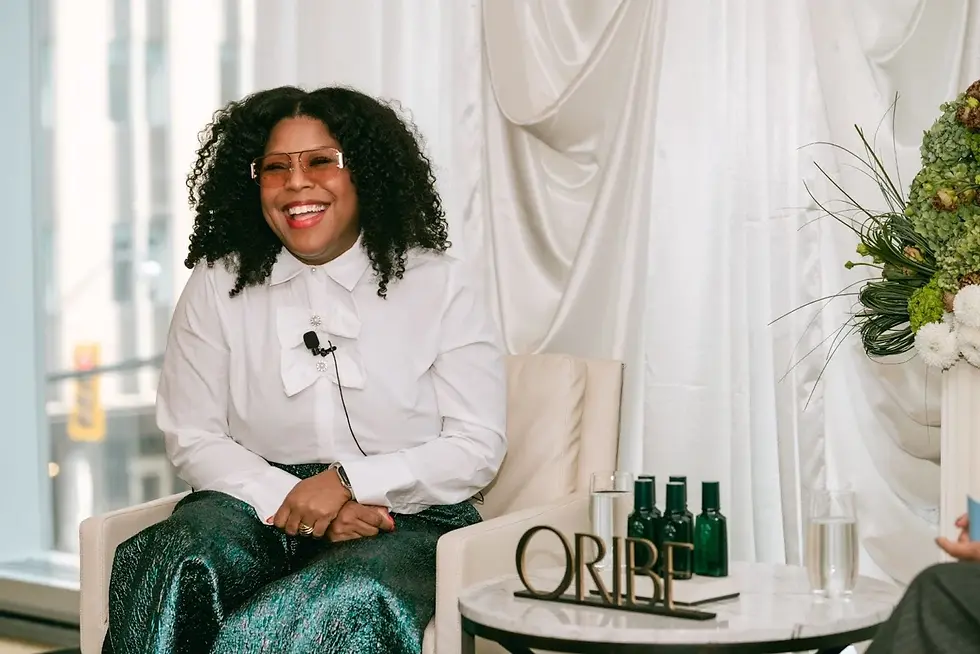 black woman with natural curly hair at Oribe eternal curls launch in Toronto