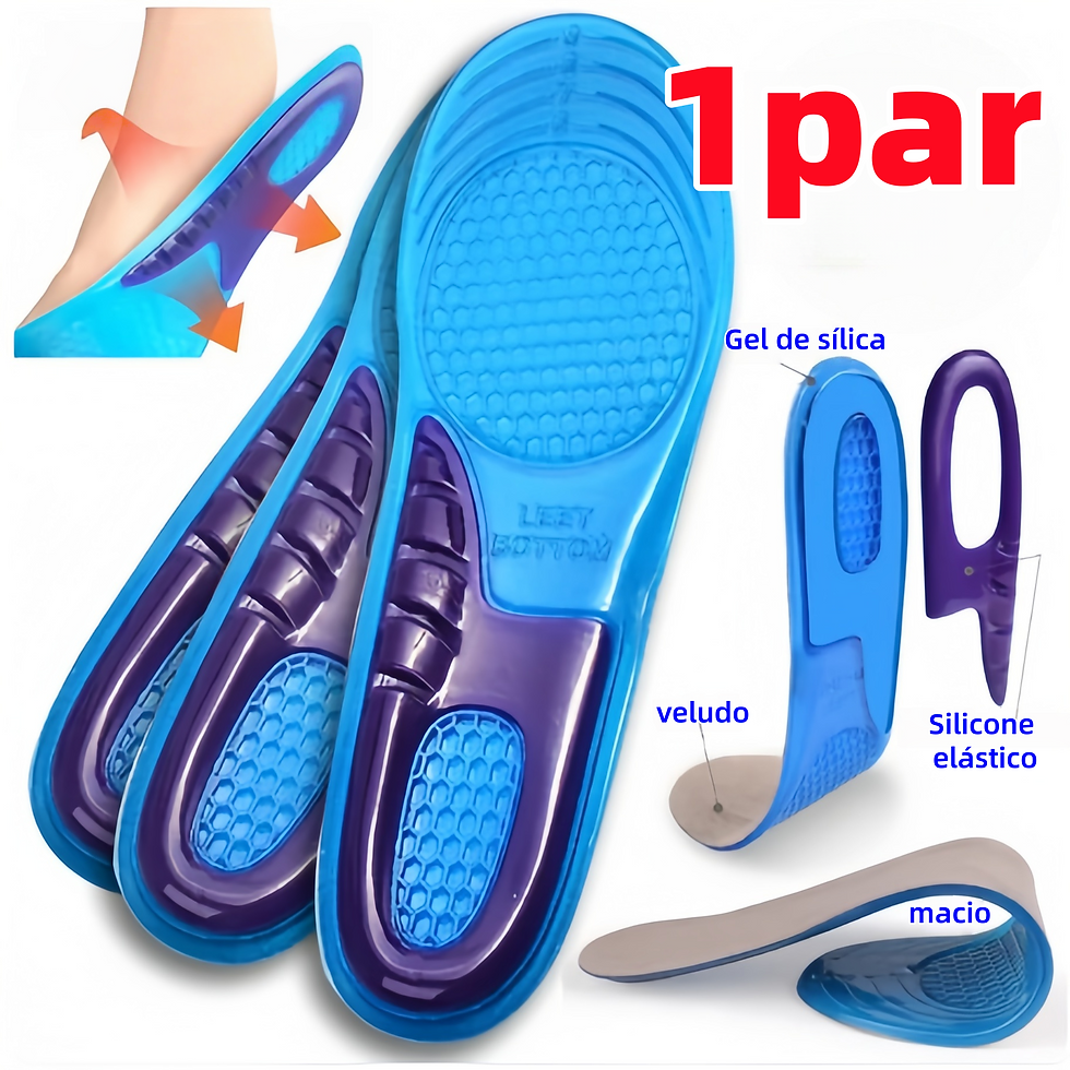 Miniatura: Palmilha Ortopédica Gel de Silicone para Dores nos Pés Anti Impacto para Sapato